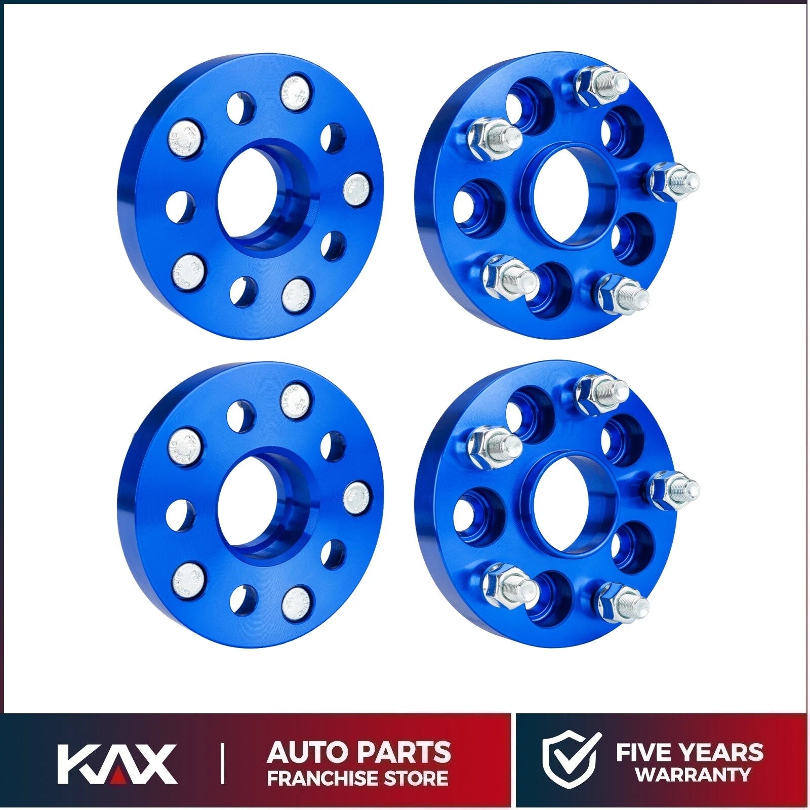 4pc 1" Wheel Spacers for Subaru Impreza (1993–2022) M12x1.25 Blue