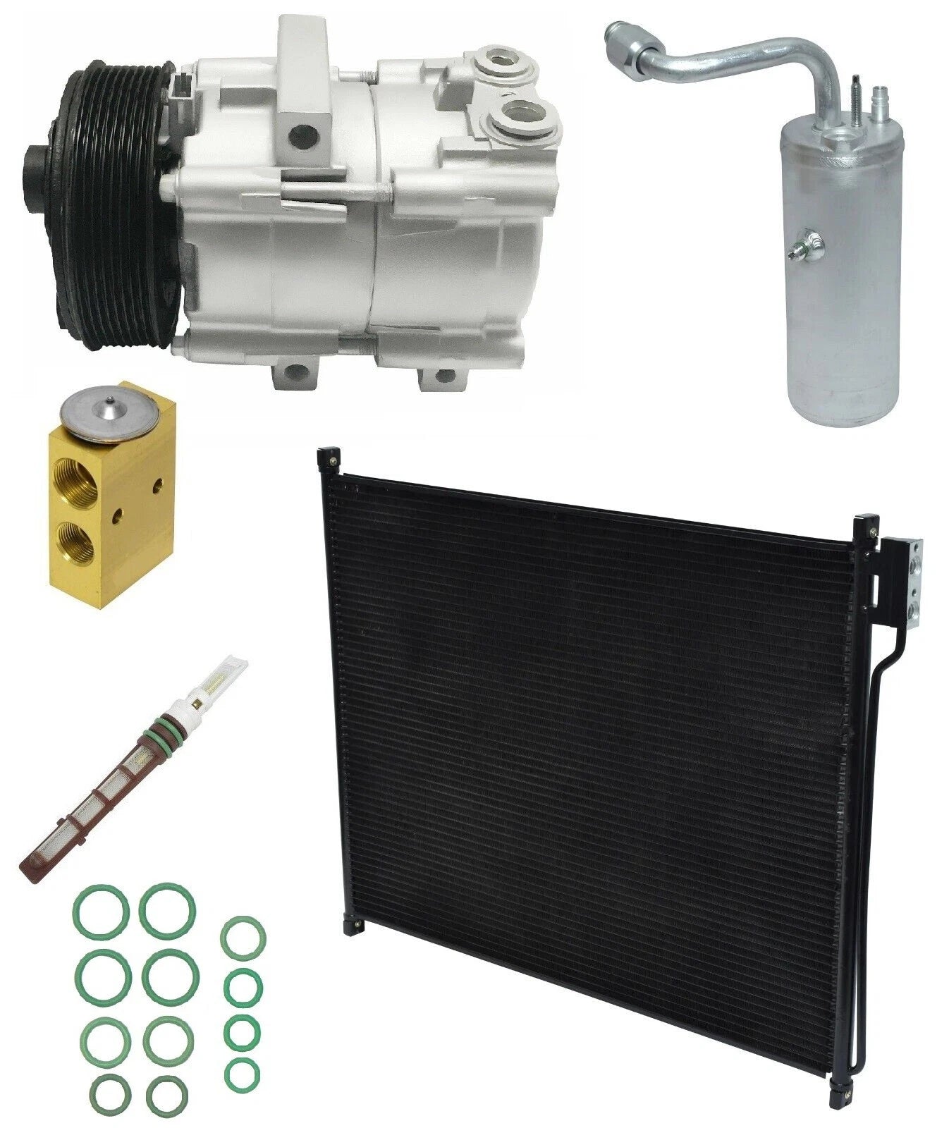 AC Compressor Kit With Condenser for Ford Excursion 5.4L (2000–2005)