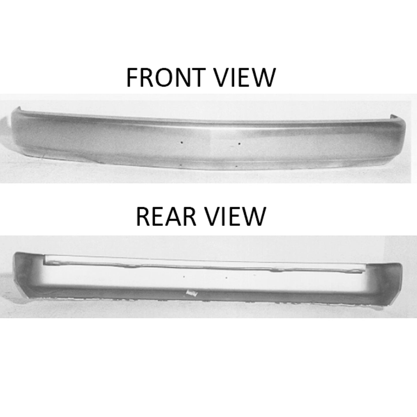 Chrome Front Bumper Face Bar w/o Impact Strip Holes w/License Plate Holes
