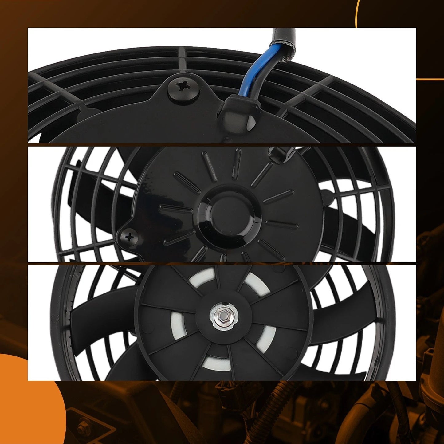 Electric Engine Fan Assembly for Universal Vehicle System (12V 80W, Black) (7") (2012–2012)