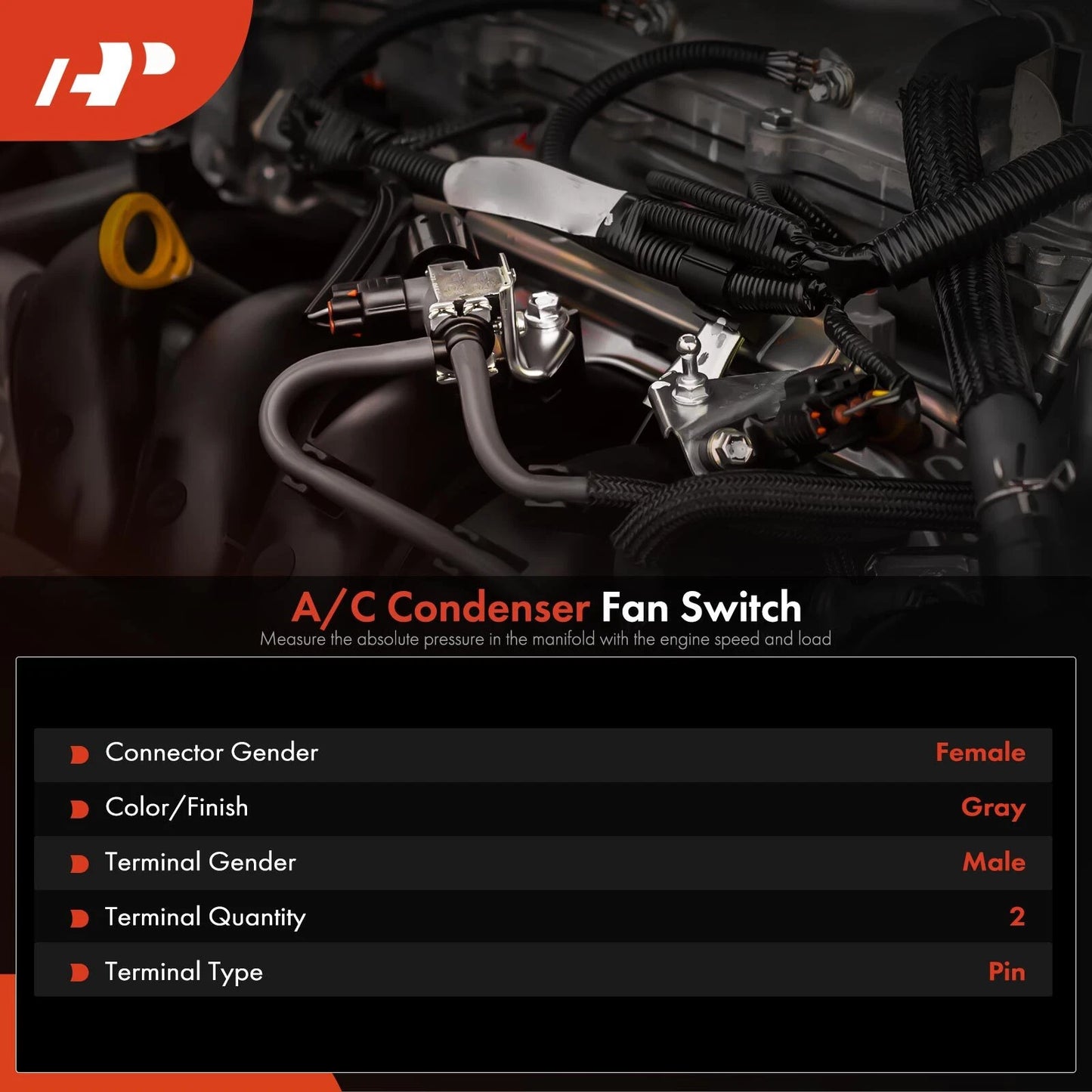 A/C Condenser Fan Switch for Buick Regal, Chevy Beretta (1988–1989)