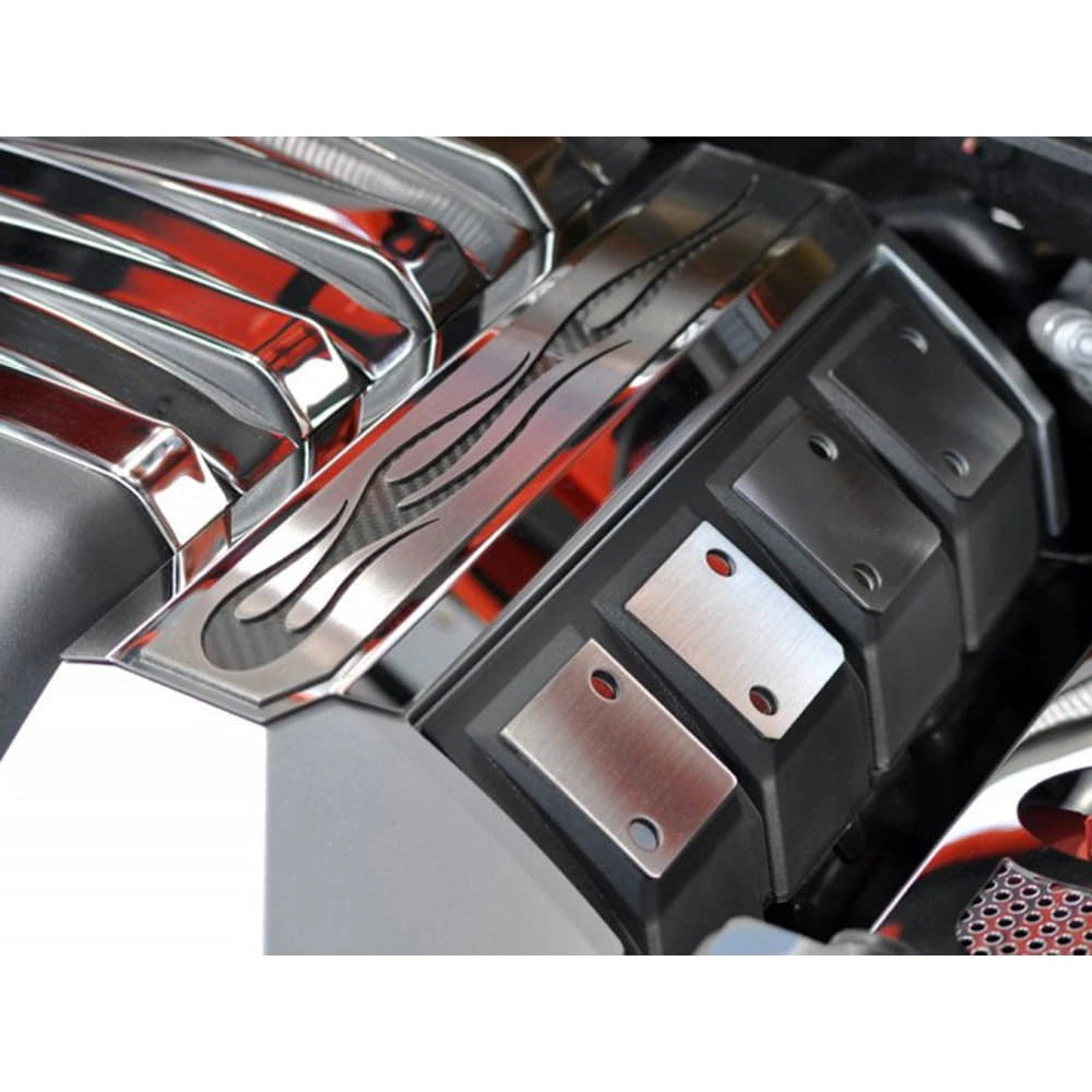 Fuel Rail Covers with Red True Flame Inlay for 2010-2015 Camaro SS