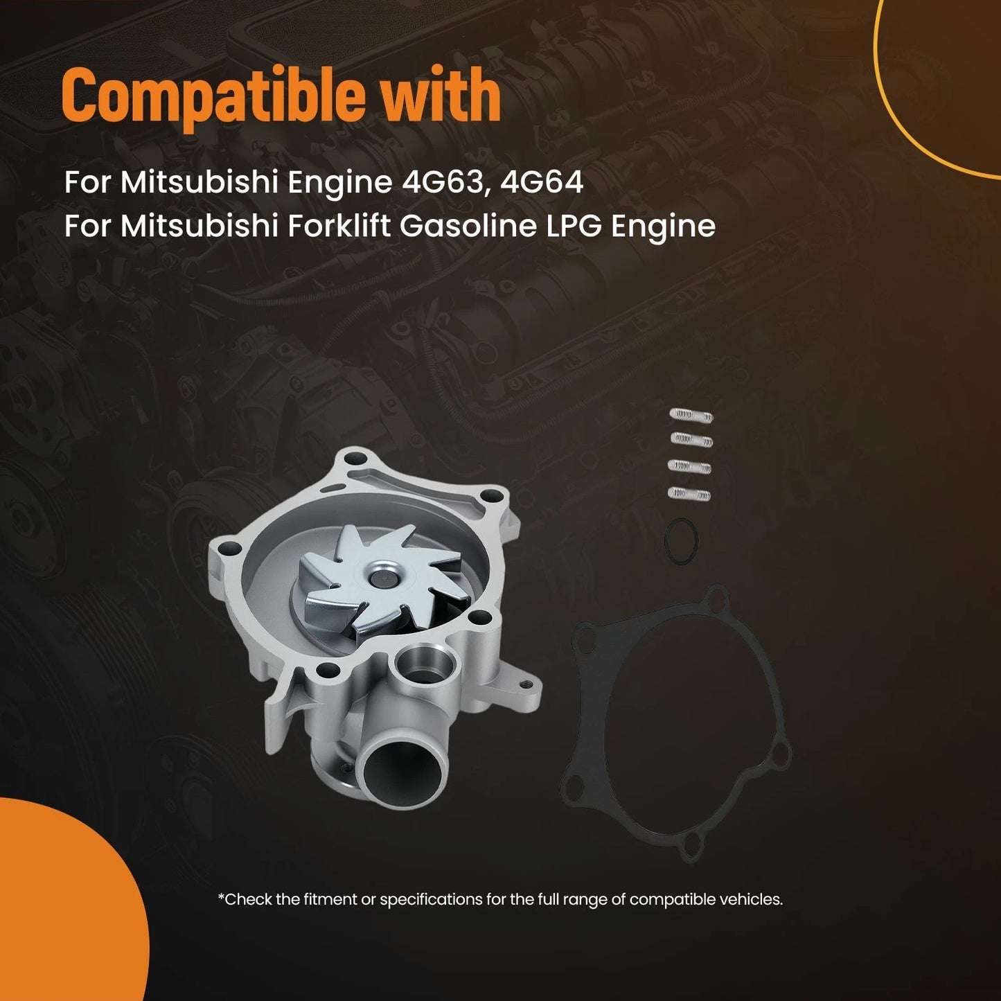 Engine Water Pump for Mitsubishi Forklift 4G63 4G64 (1995–2007)