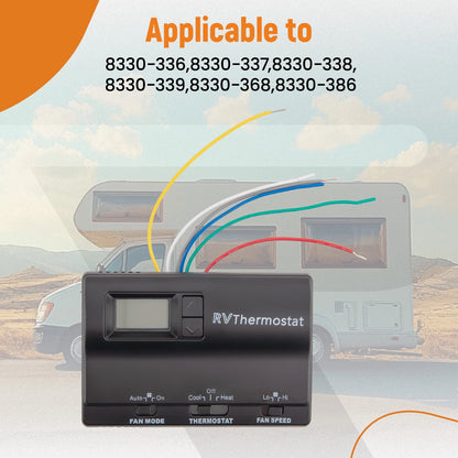 Digital Thermostat for RV Heat/Cool Black Waterproof (2019–2024)