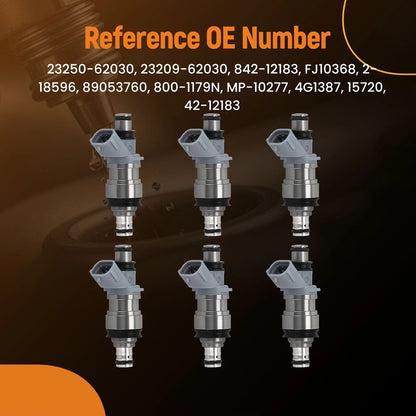 6x Gas Fuel Injectors for Toyota Camry 3.0L V6 (1992–1993)