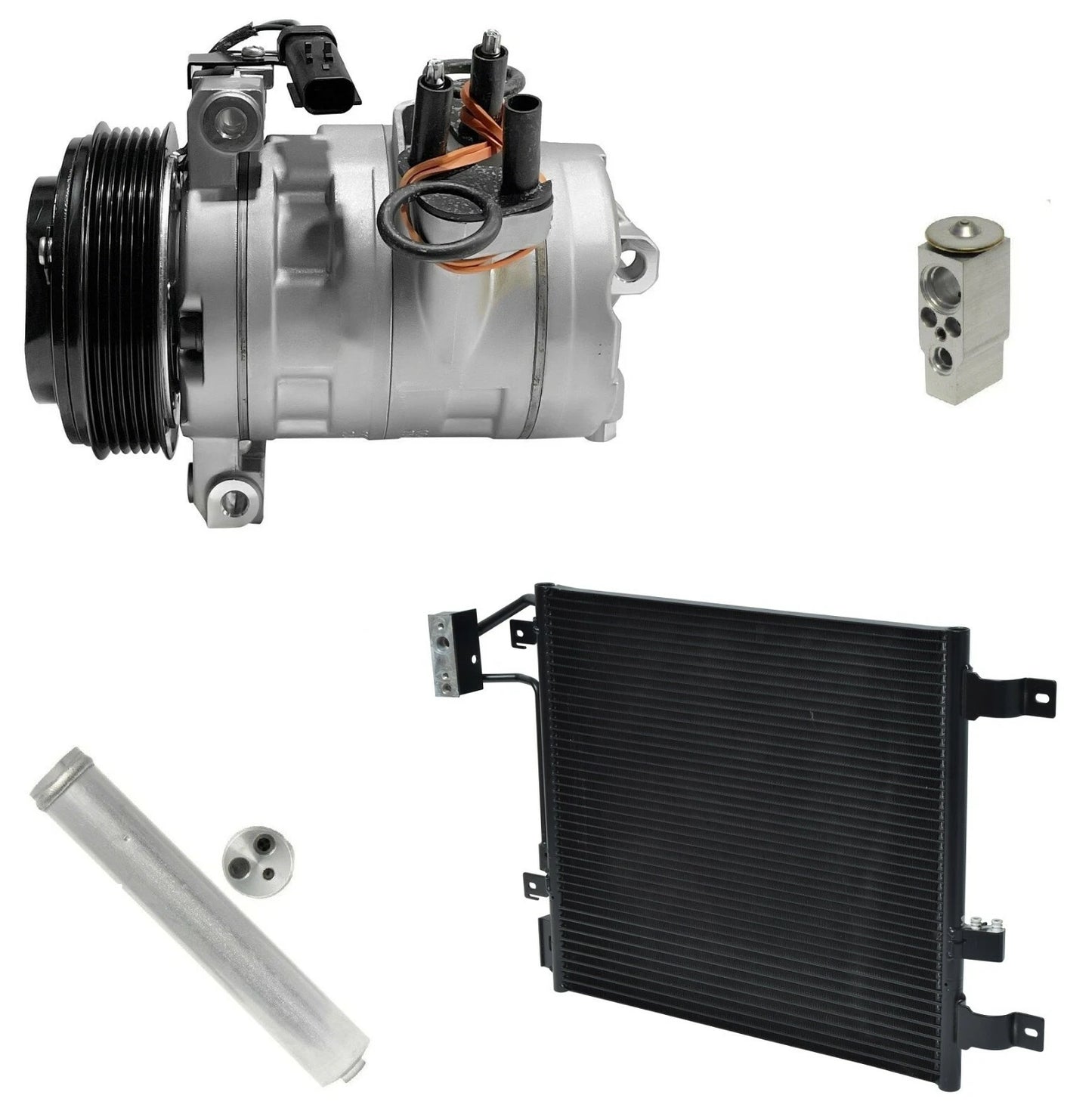 A/C Compressor Kit with Condenser for Jeep Wrangler 3.8L (2007–2011)