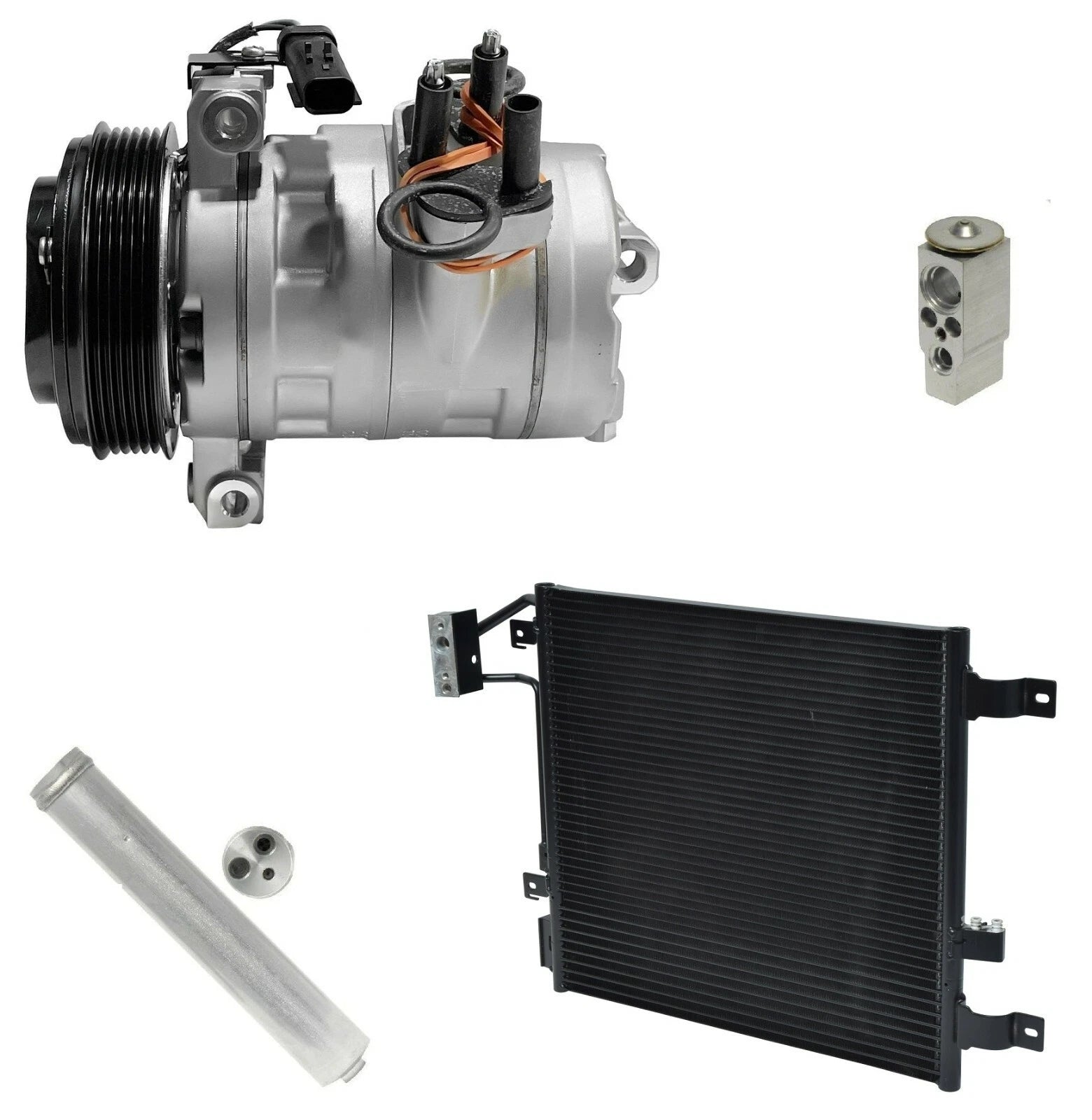 A/C Compressor Kit with Condenser for Jeep Wrangler 3.8L (2007–2011)