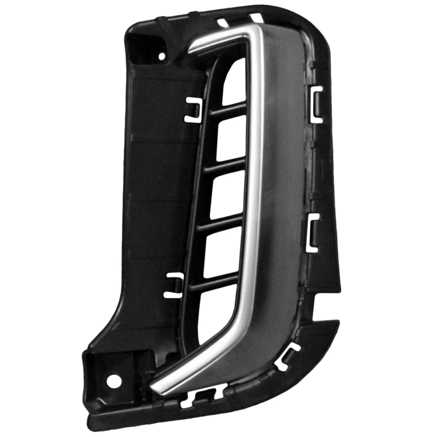 Replacement Black Chrome Polypropylene/ABS Front Driver Side Bumper Cover Grille