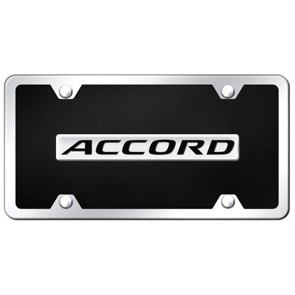 Chrome on Black Acrylic License Plate Kit - Officially Licensed for Honda Accord