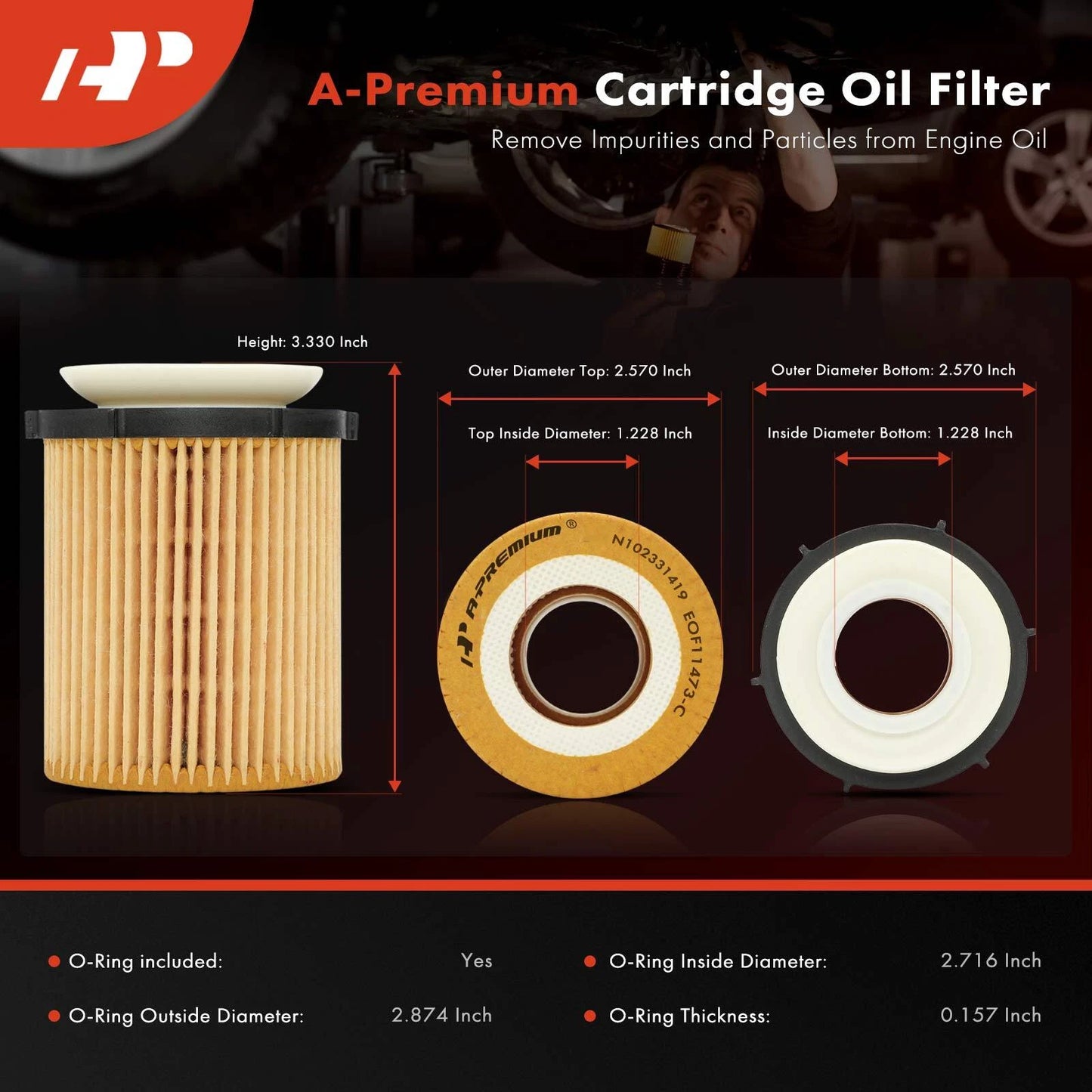 2X Engine Oil Filter for Mercedes-Benz C300 E300 (2015–2023)