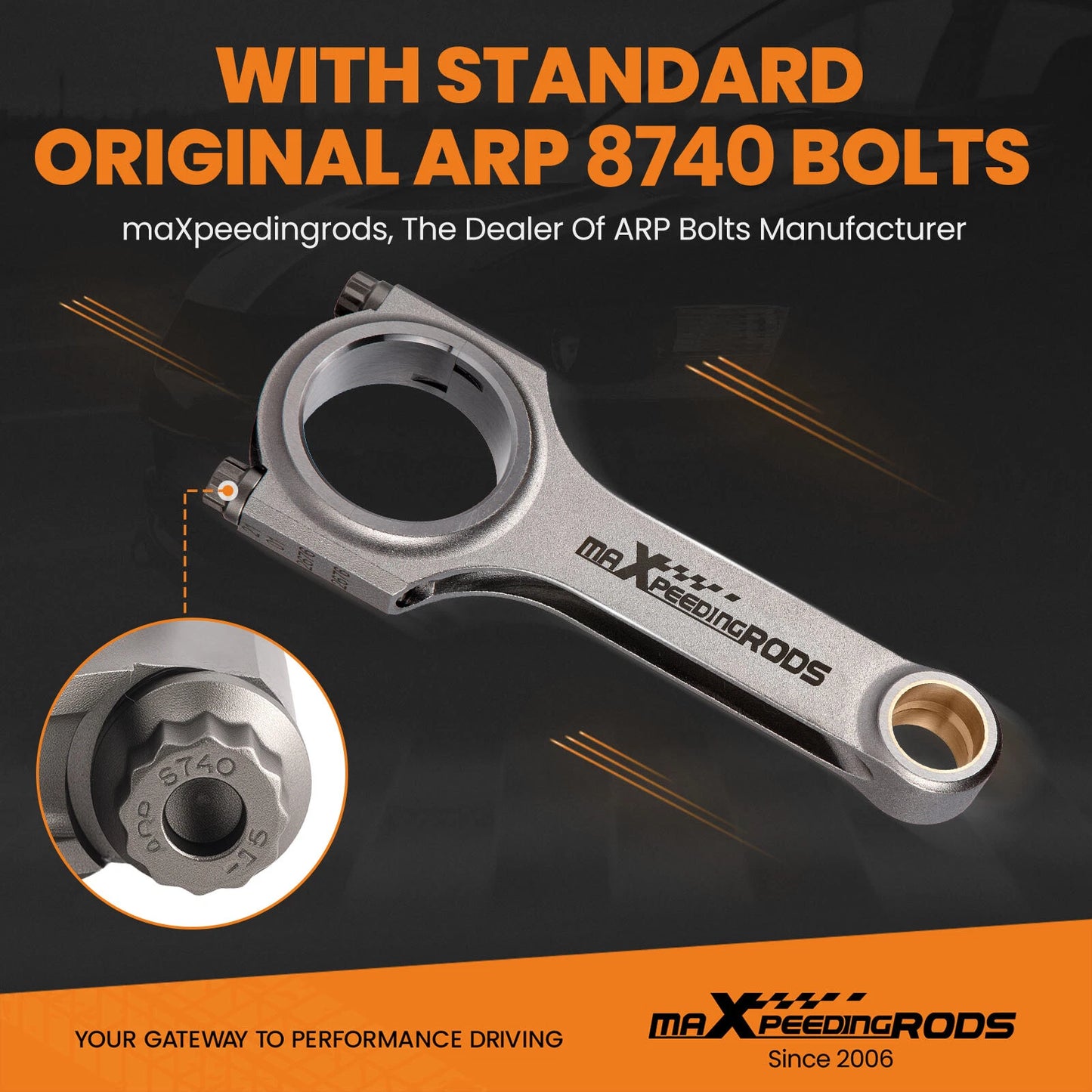 8PCS Forged 4340 Connecting Rods for Chevy Small Block V8 (1968–1970)