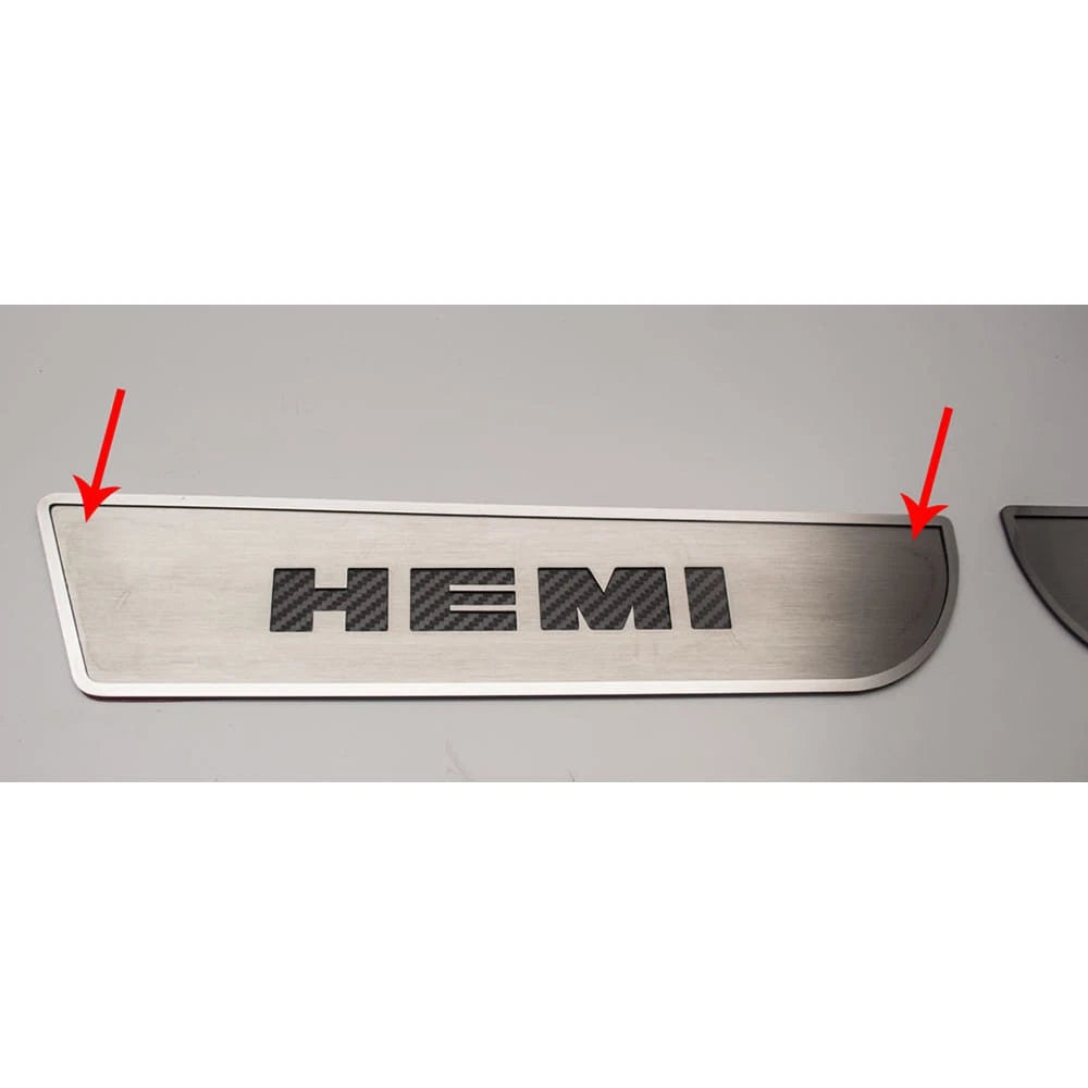 Front Door Badges Replacement with Orange Carbon Fiber HEMI Inlay for 2011-2013 Charger 300