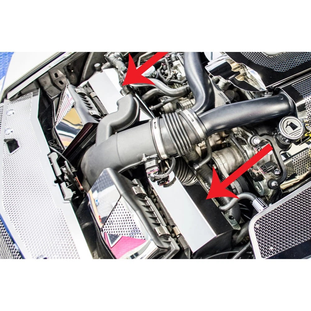 2pc Polished Stainless Steel Radiator Cover for 2004-2009 Cadillac XLR