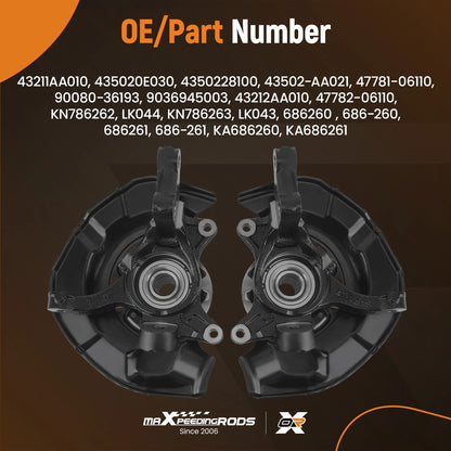 Front Steering Knuckle Hub Bearing LH RH for Toyota Camry XLE (2012–2017)