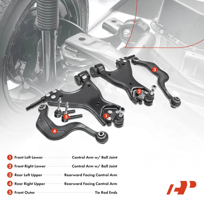 6X Control Arm Tie Rod Ends for Chevy Traverse (2018–2023)