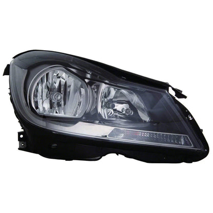 Replacement Black Passenger Side Halogen Headlight Assembly w/o Cornering Lamps