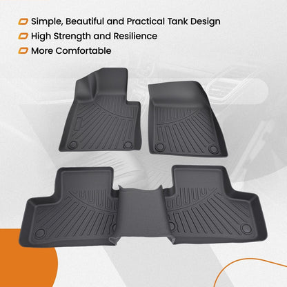 Floor Mats for Volvo XC60 (2018–2025) Black TPE All Weather