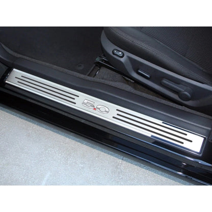 Slotted Door Sill Trim Kit w/Carbon Fiber Inlay&'5.0' Inlay for 2010-14 Mustang