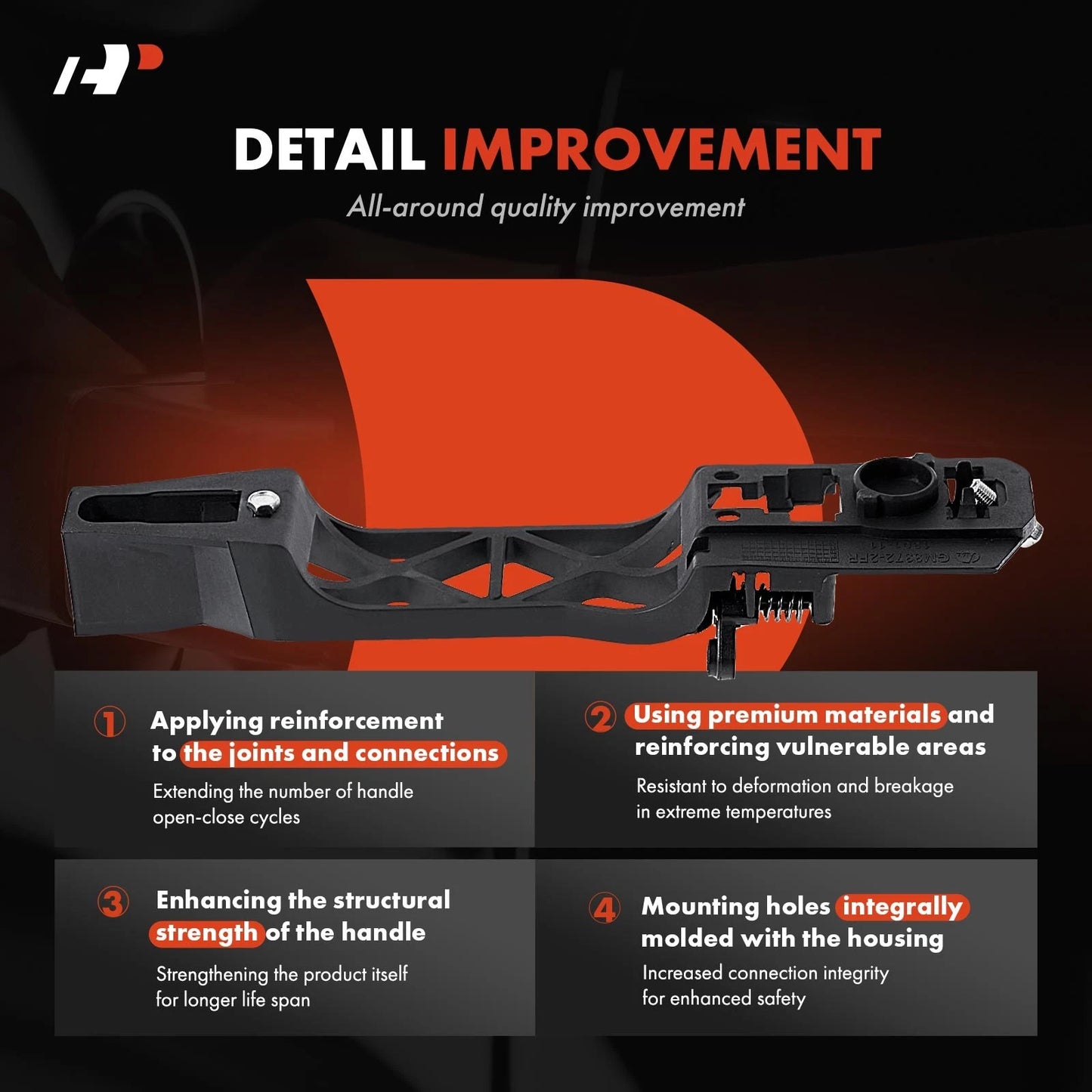 2X Front Exterior Door Handle Reinforcement Bracket for Chevy Equinox (2010–2017)