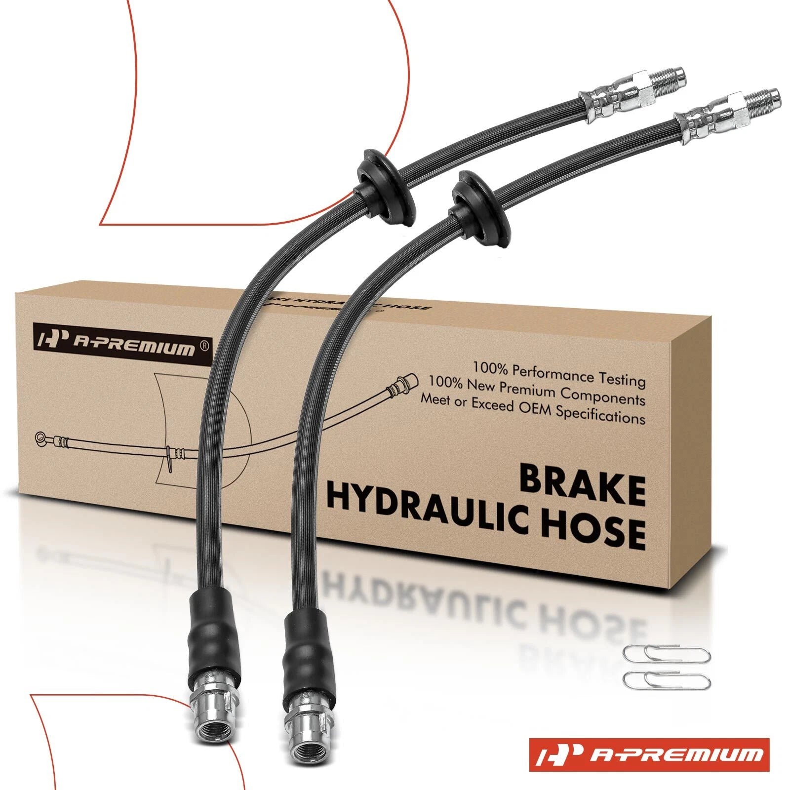 2X Front Brake Hydraulic Hose for Mercedes-Benz C240 C320 C350 (2001–2005)