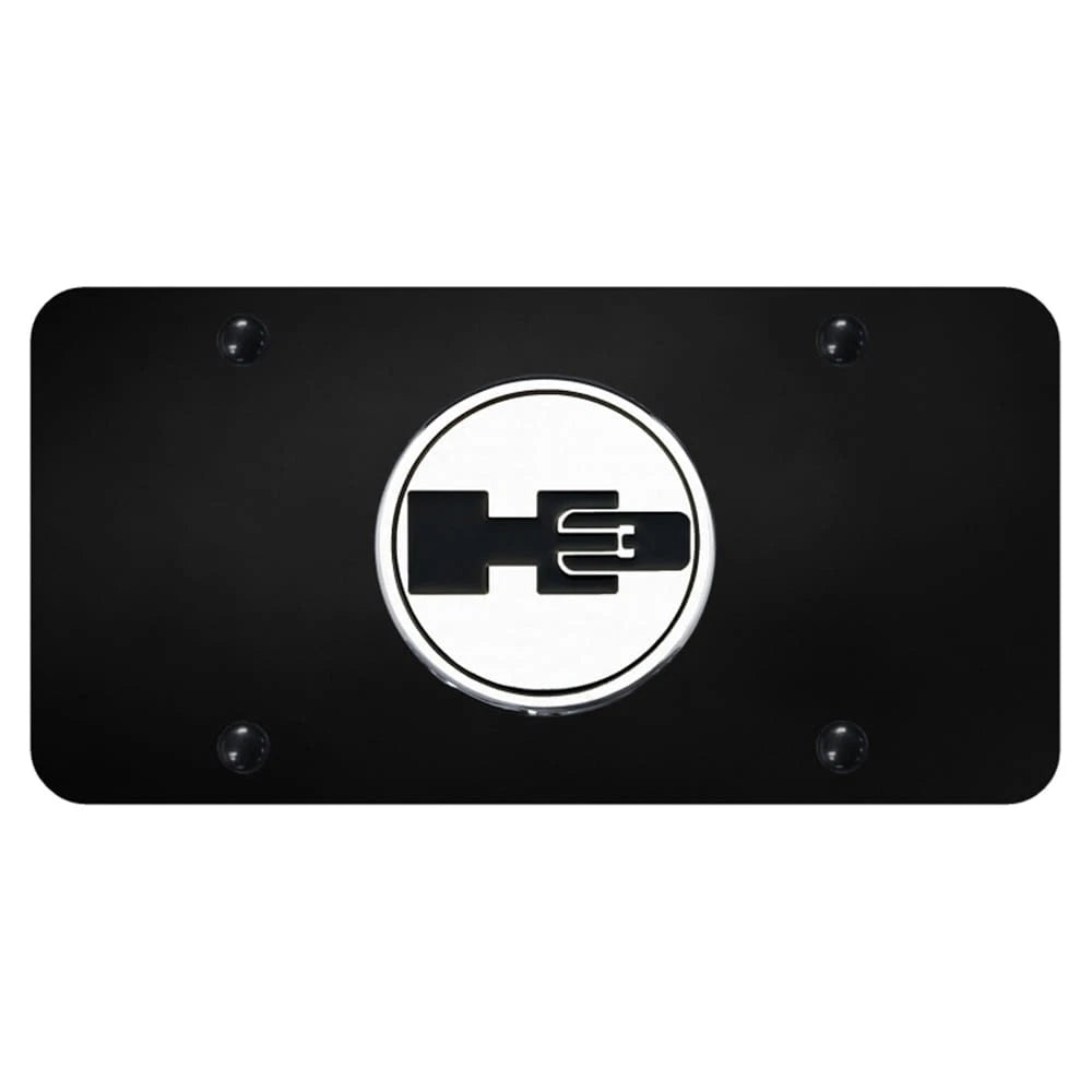 Chrome Logo on Black License Plate - Officially Licensed for Hummer H3