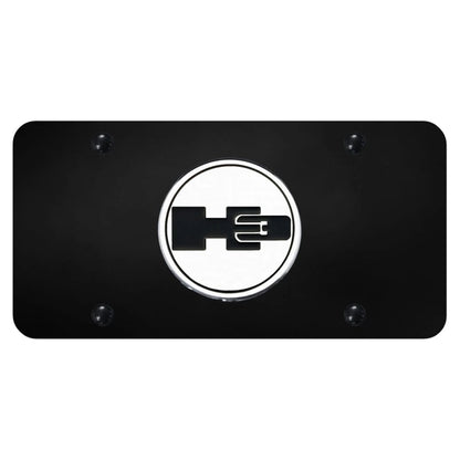 Chrome Logo on Black License Plate - Officially Licensed for Hummer H3