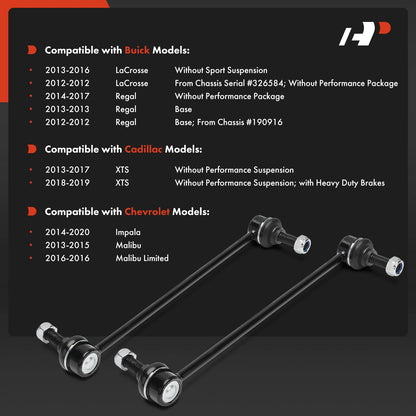 2X Front Sway Bar Link for Chevrolet Malibu, Impala, Buick LaCrosse (2013–2015)