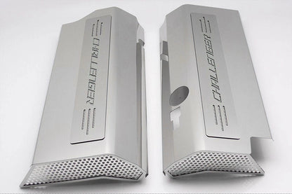 Fuel Rail Covers w/White CF Vinyl "Challenger" Inlay for 08-11 SRT8 w/OE Intake