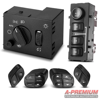 6X 4WD Selector, Steering Wheel & Headlight Switch for Cadillac Chevy