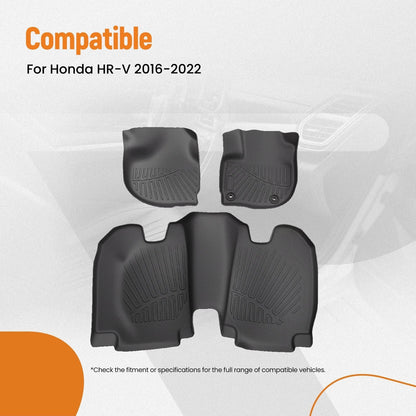 Floor Mats Liner Set for Honda HR-V (2016–2022) TPE Rubber All-Weather Anti-Slip