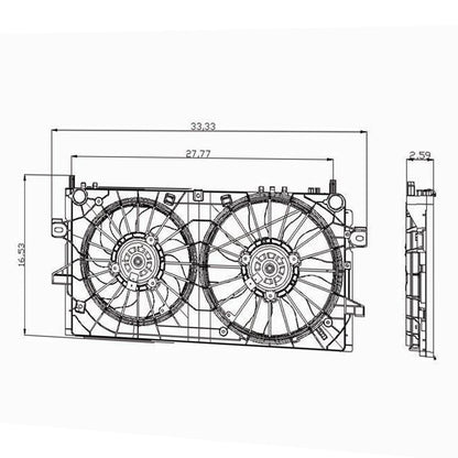 Dual Fan Assembly Replacement For 2008-2009 Buick Allure (Canada)