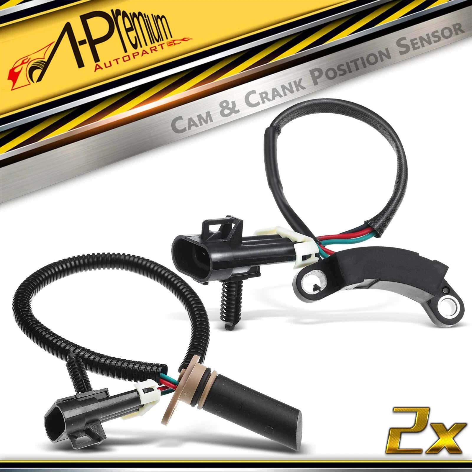 2Pcs Camshaft Crankshaft Position Sensor for Chevy Malibu (2008–2012)