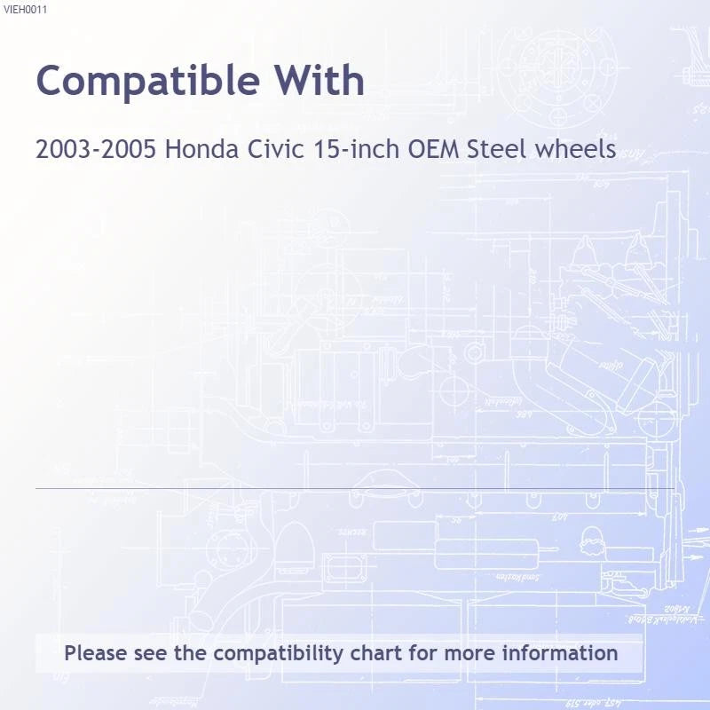 Hub Caps Set of 4 15 inch Full Wheel Covers for Steel Wheels (2000–2025)