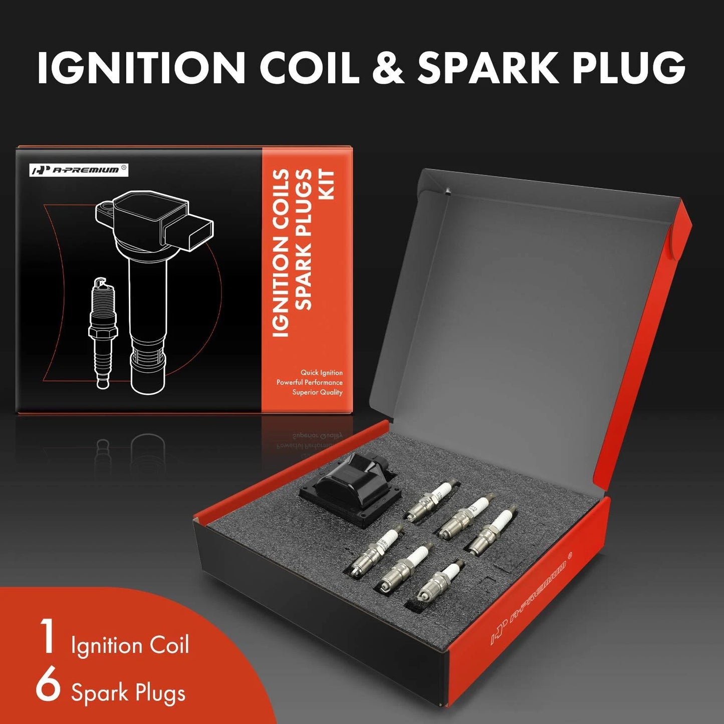 1x Ignition Coil & 6x Iridium Spark Plugs for Silverado 1500 (2007–2013)