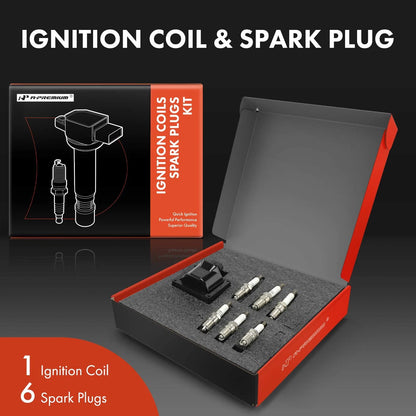 1x Ignition Coil & 6x Iridium Spark Plugs for Silverado 1500 (2007–2013)