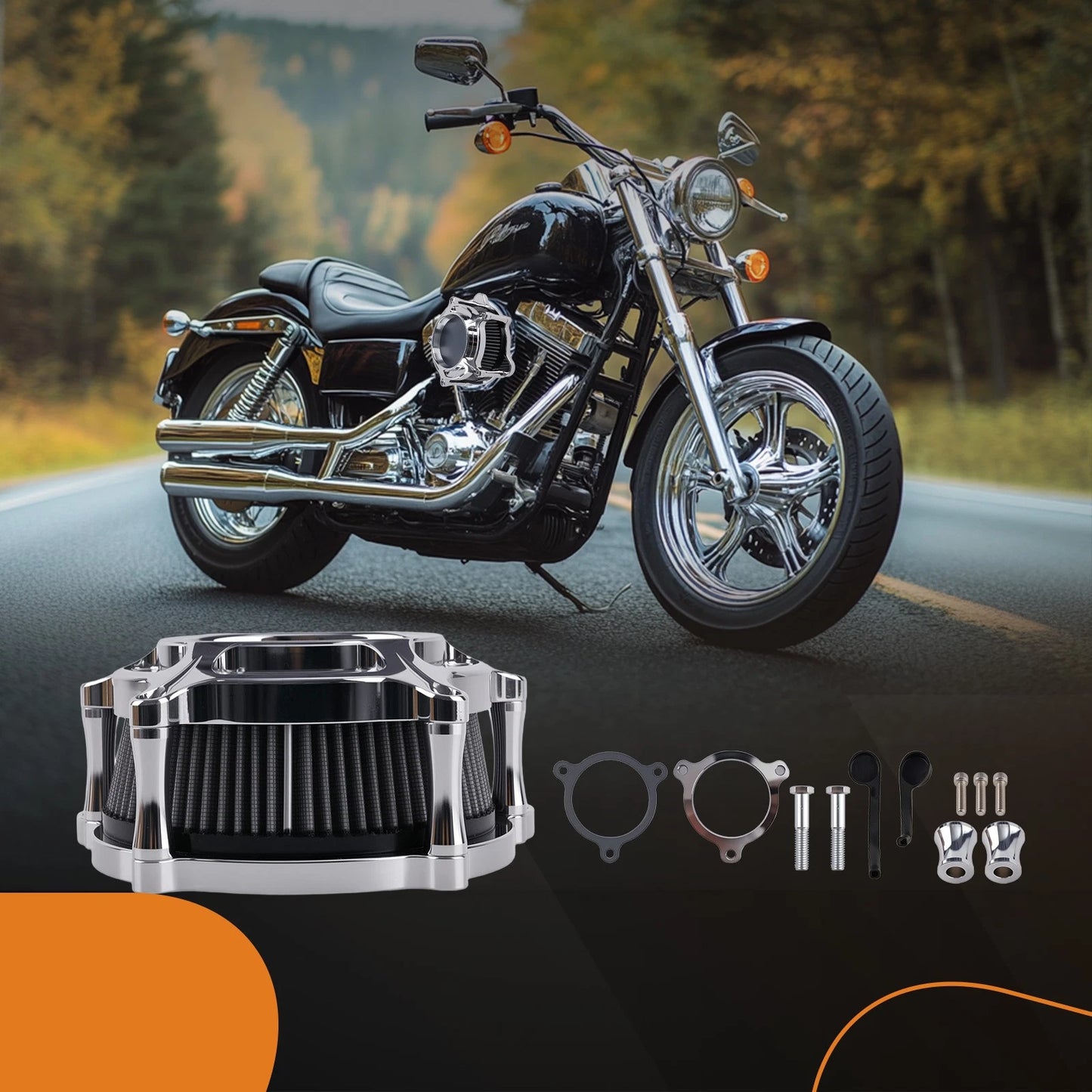 CNC Air Cleaner Intake Filter for Harley Road Glide Touring (2014–2019)