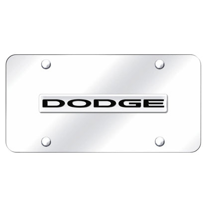 Chrome Name on Chrome License Plate - Officially Licensed for Dodge