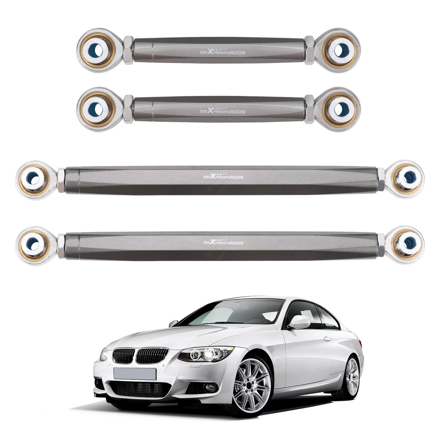 4x Adjustable Rear Camber & Toe Arm Kit for BMW 3-Series (2006–2011)
