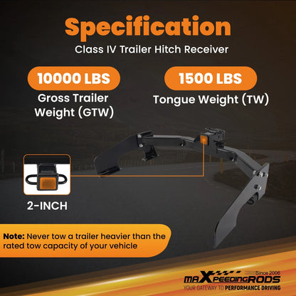 2" Trailer Hitch Receiver for Ford F-150 F-250 (1997–2003) Class 4 1500lb TW