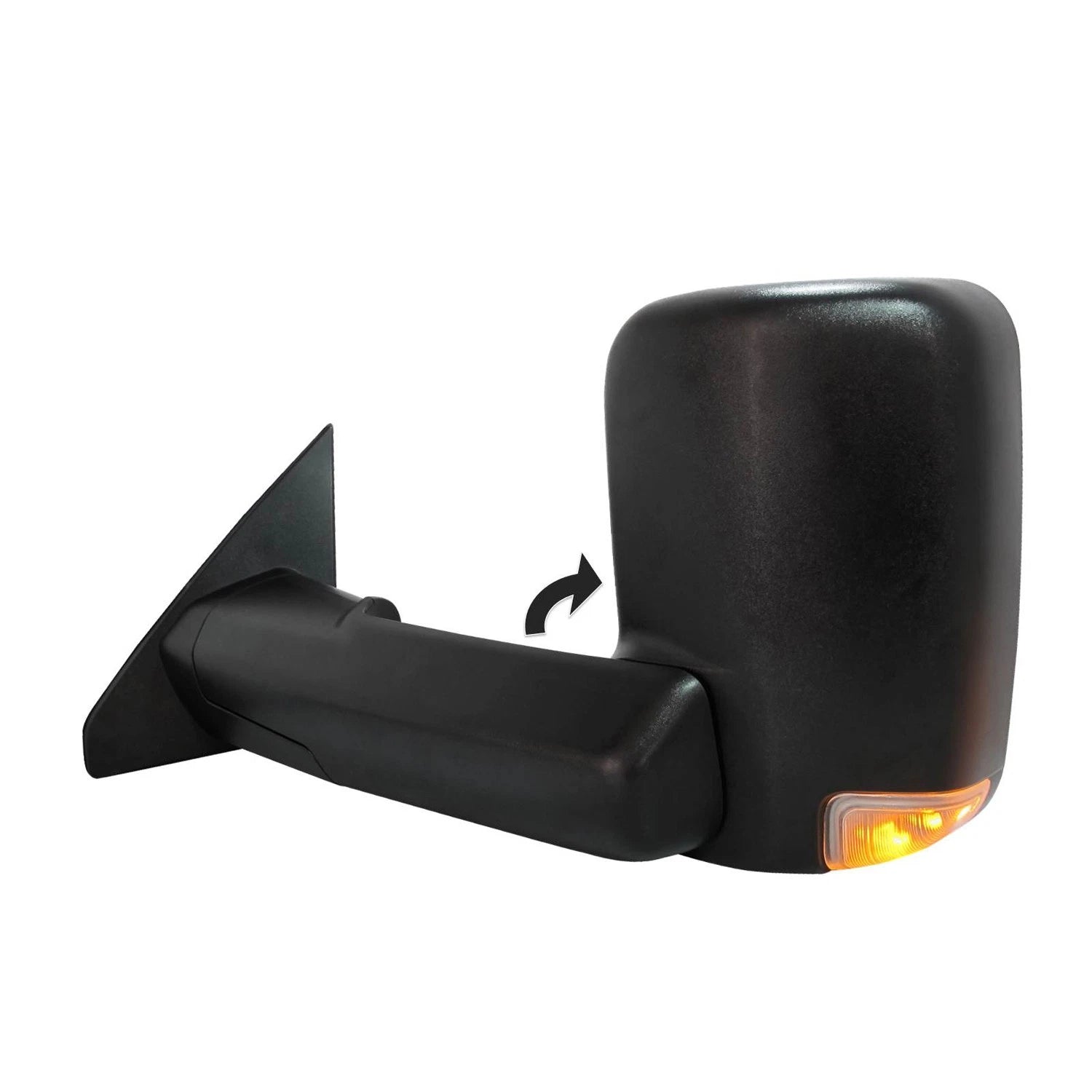 Textured Driver Side Power Tow Style Door Mirror w/Turn Signal/Puddle Lamp/Temp