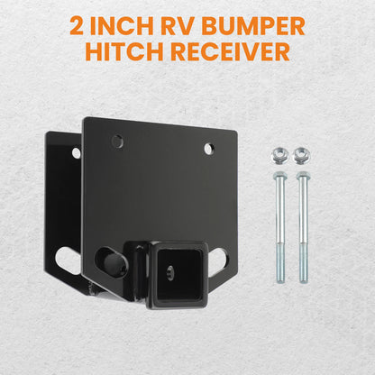 Bumper Hitch Receiver Adapter for RV 2" Receiver Fits 4" x 4" Square Beam (2" )