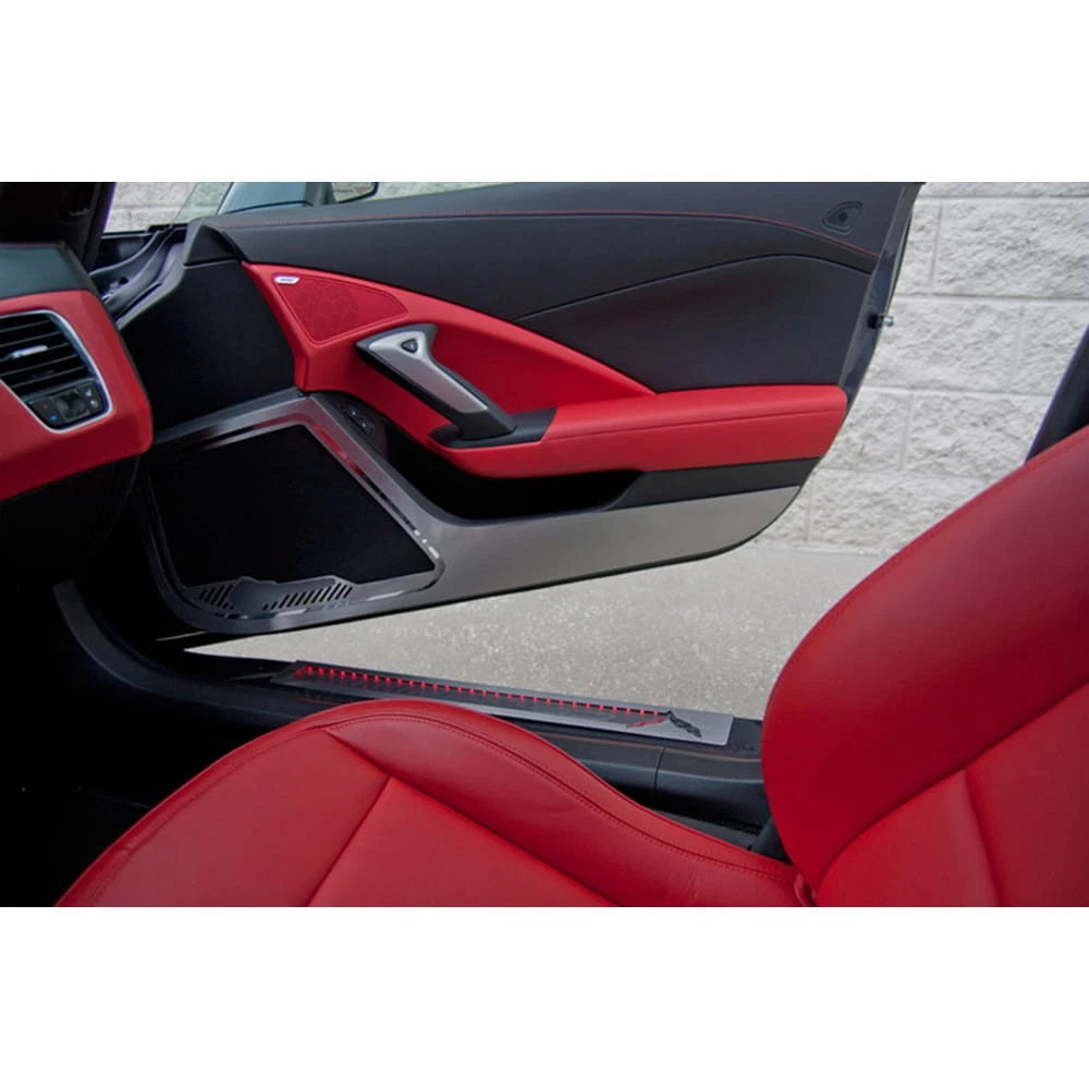 Door Guards Yellow Carbon Fiber Inlay for 2014–2019 Corvette Z06 Z51