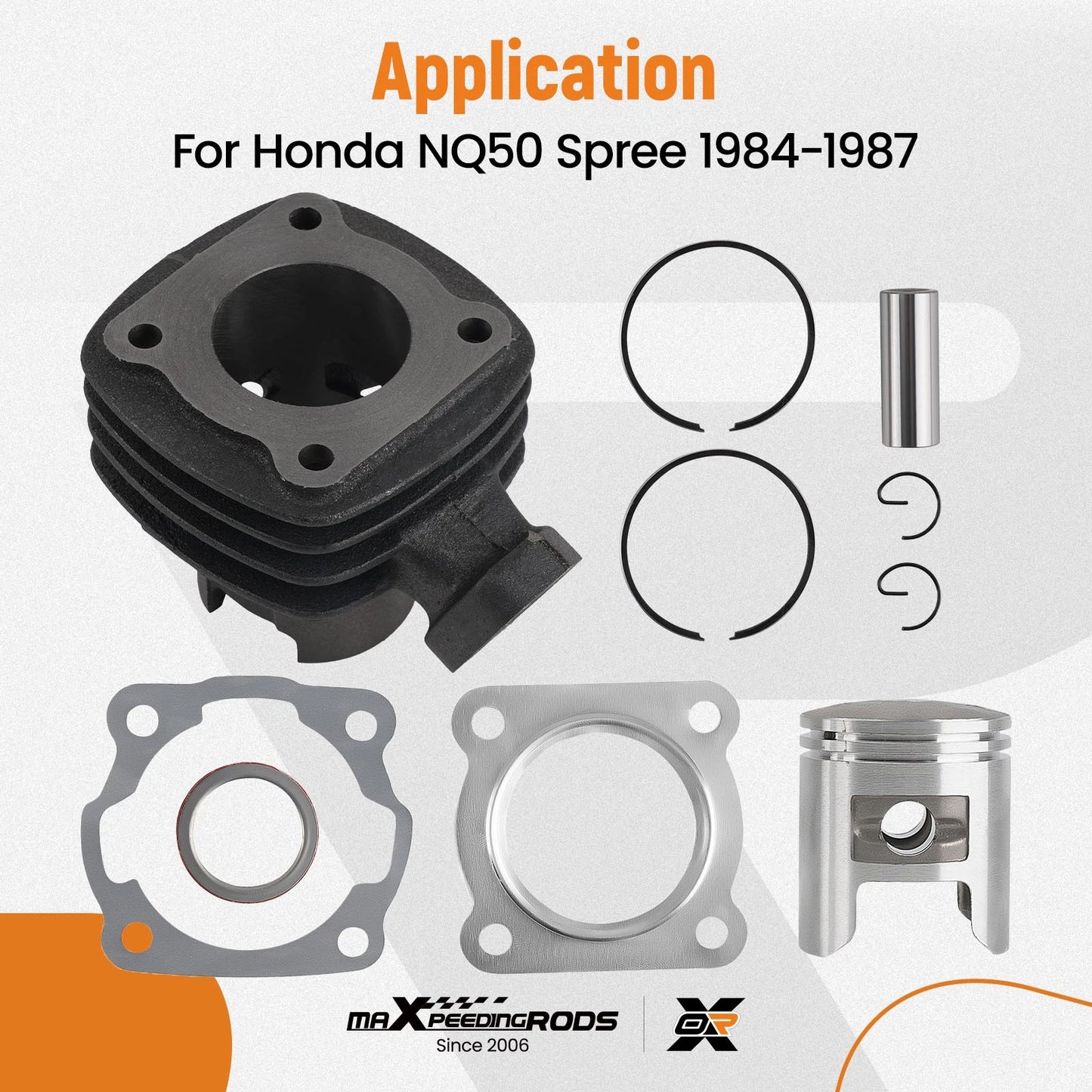 Cylinder Piston Gasket Upper End Kit Set for Honda Spree NQ50 (1984–1987)