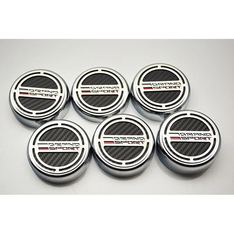 Cap Covers w/Black C-Fiber Vinyl Inlay&Grand Sport for 16-19 Corvette GS Manual