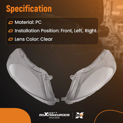 Front Headlamp Lens Covers for Honda Accord 2008–2012 (Left & Right)