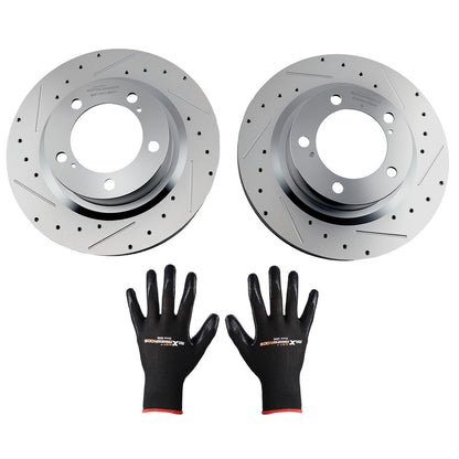 Front Drilled and Slotted Brake Rotors for Toyota Tundra (2007–2021)