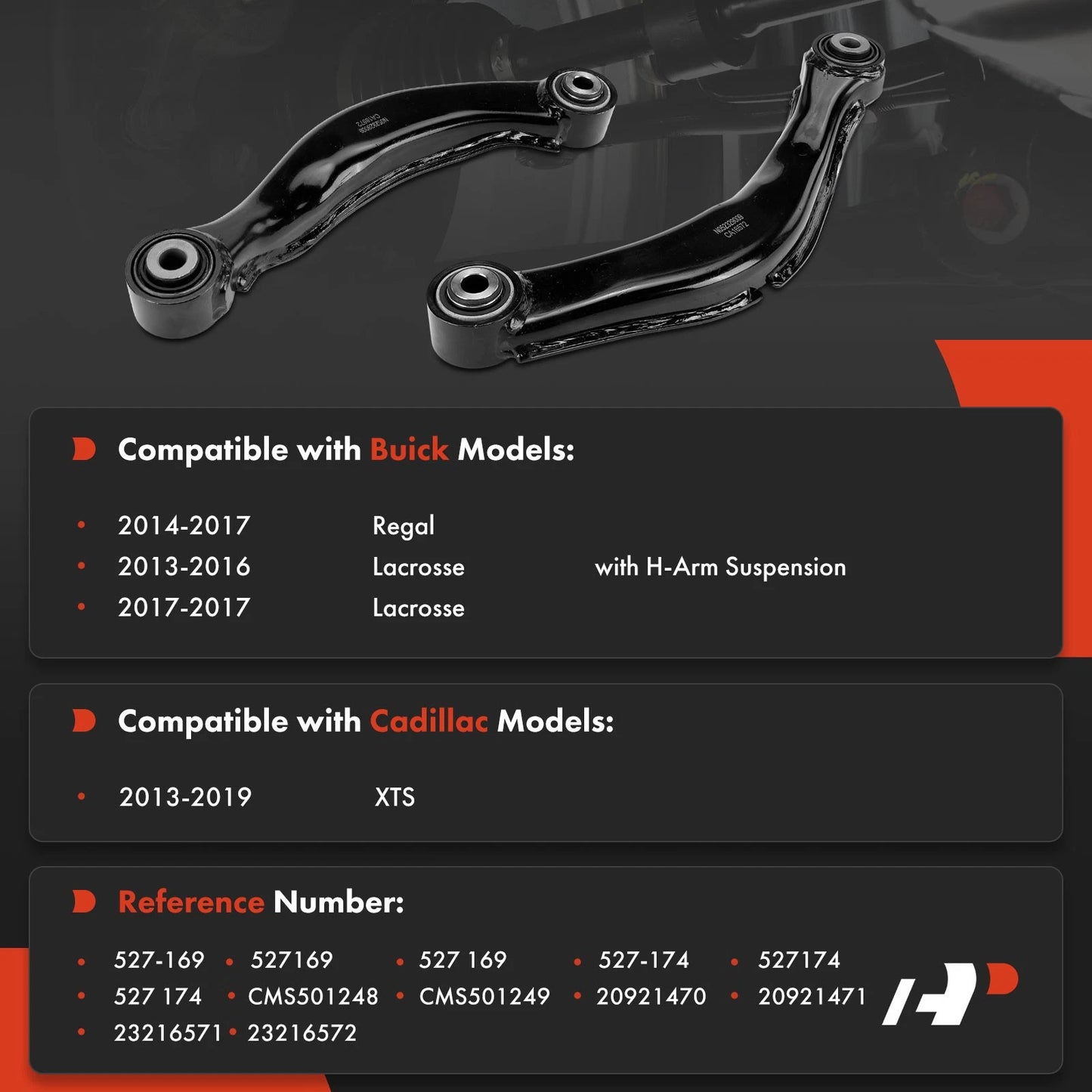 2X Rear Upper Control Arm for Buick LaCrosse Regal (2013–2017)
