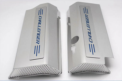 Fuel Rail Covers w/Dark Blue Vinyl "Challenger" Inlay for 08-11 SRT8 w/AM Intake