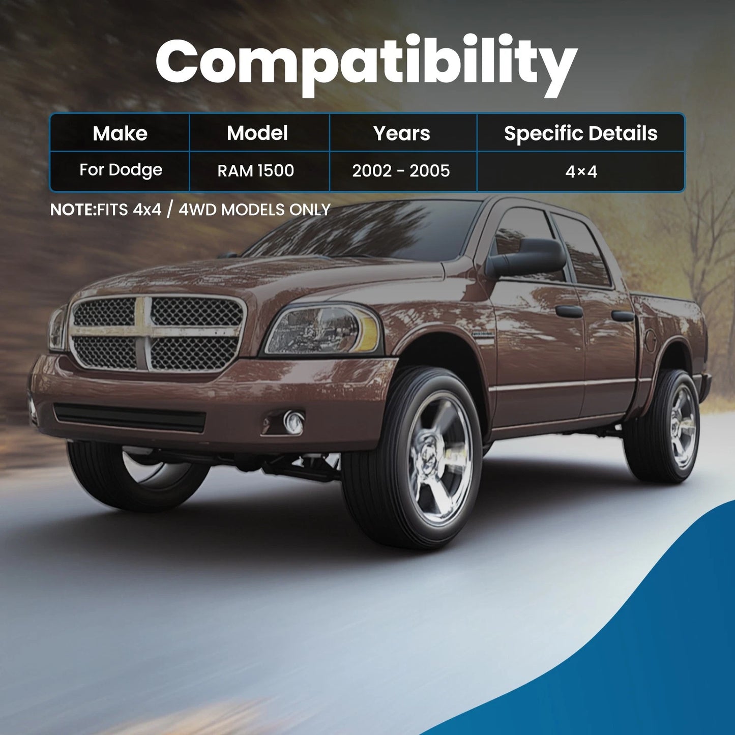 Front Upper Control Arms Ball Joints Sway Bars for 2002–2005 Dodge Ram 1500