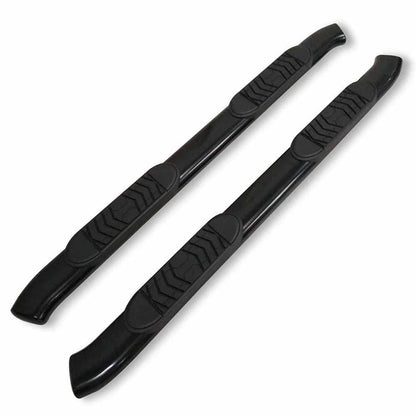 Black 5in Oval Bent w/Pads Step Nerf Bar for 2019-20 Silverado/Sierra 1500 Crew